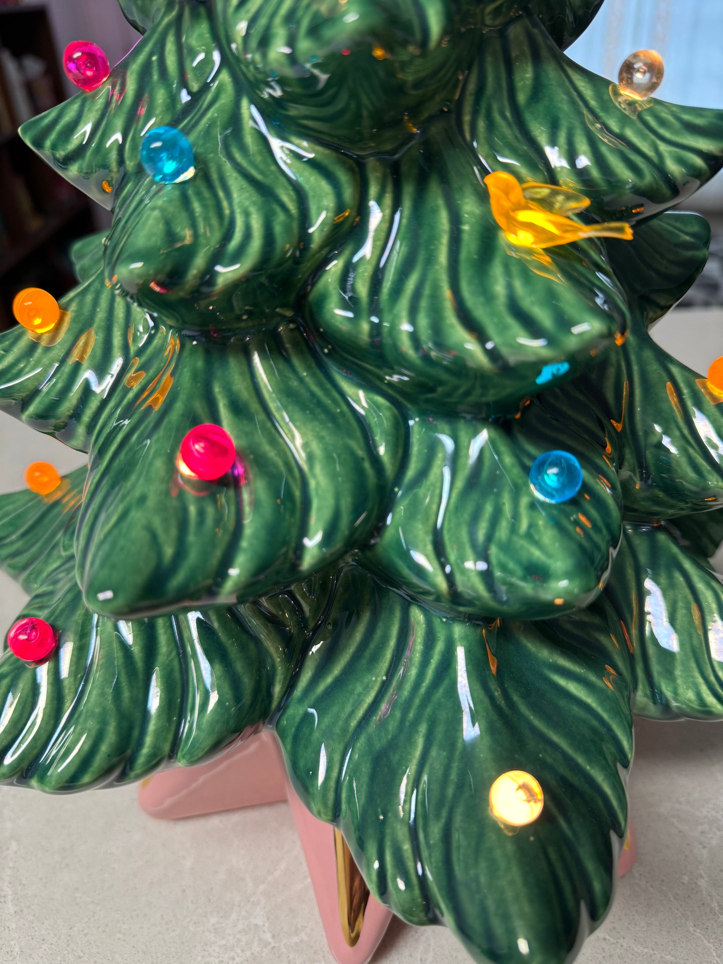 Green Tree with Pink Star Base