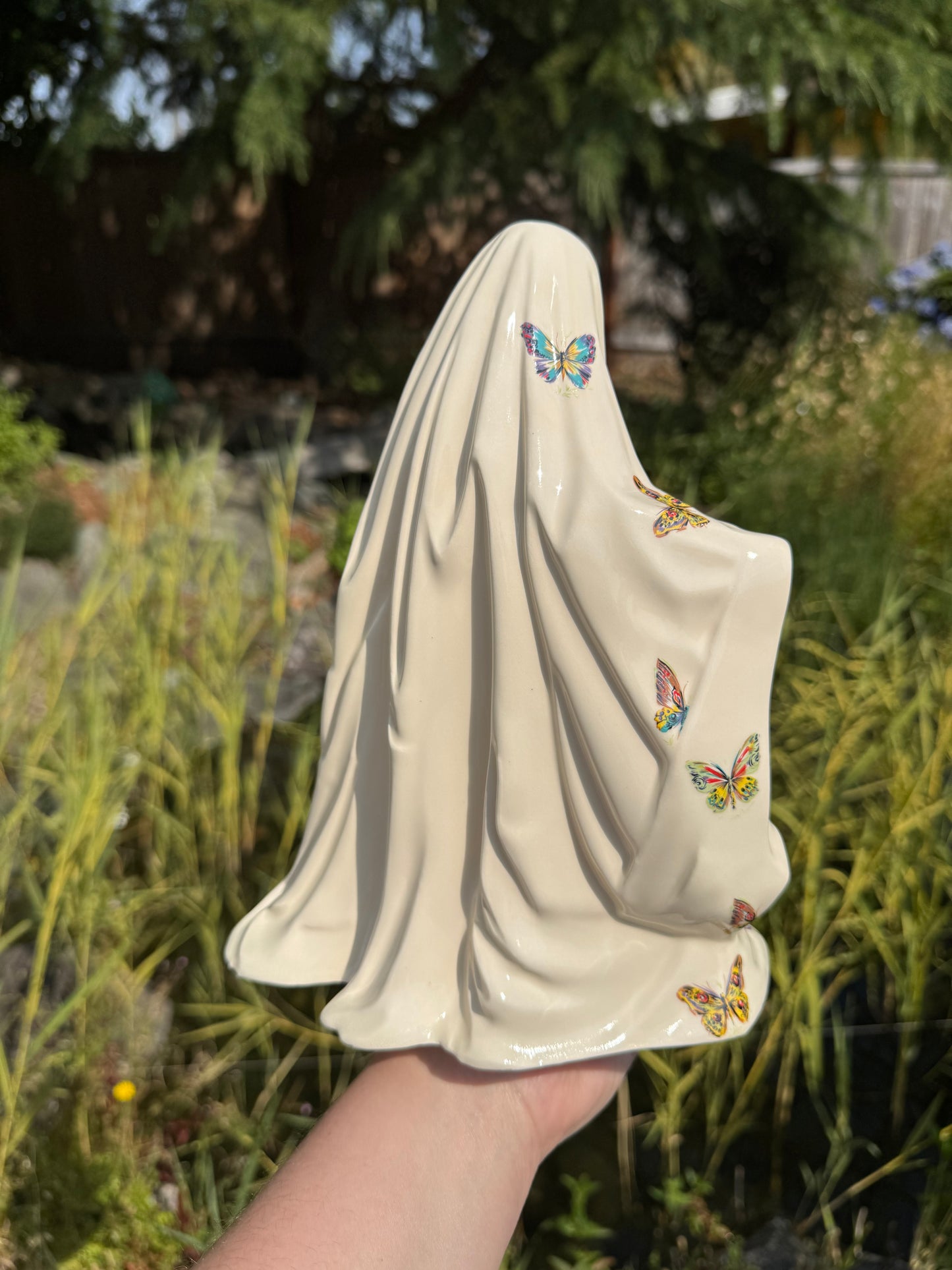 Butterfly Sheet Ghost with Pink Pumpkin