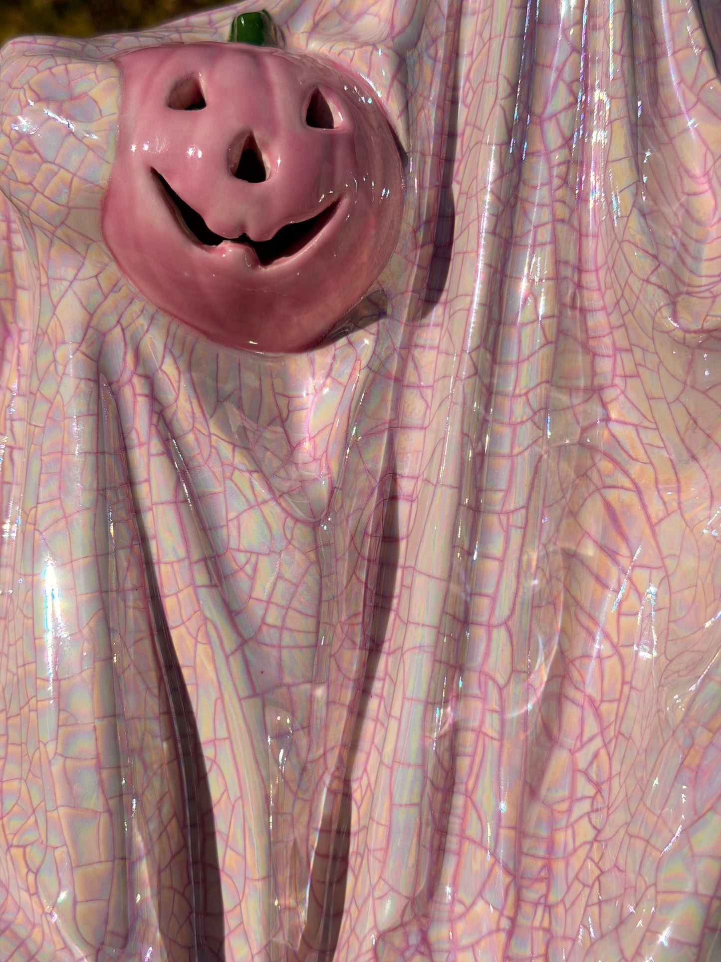 Pink Iridescent Crackle Sheet Ghost