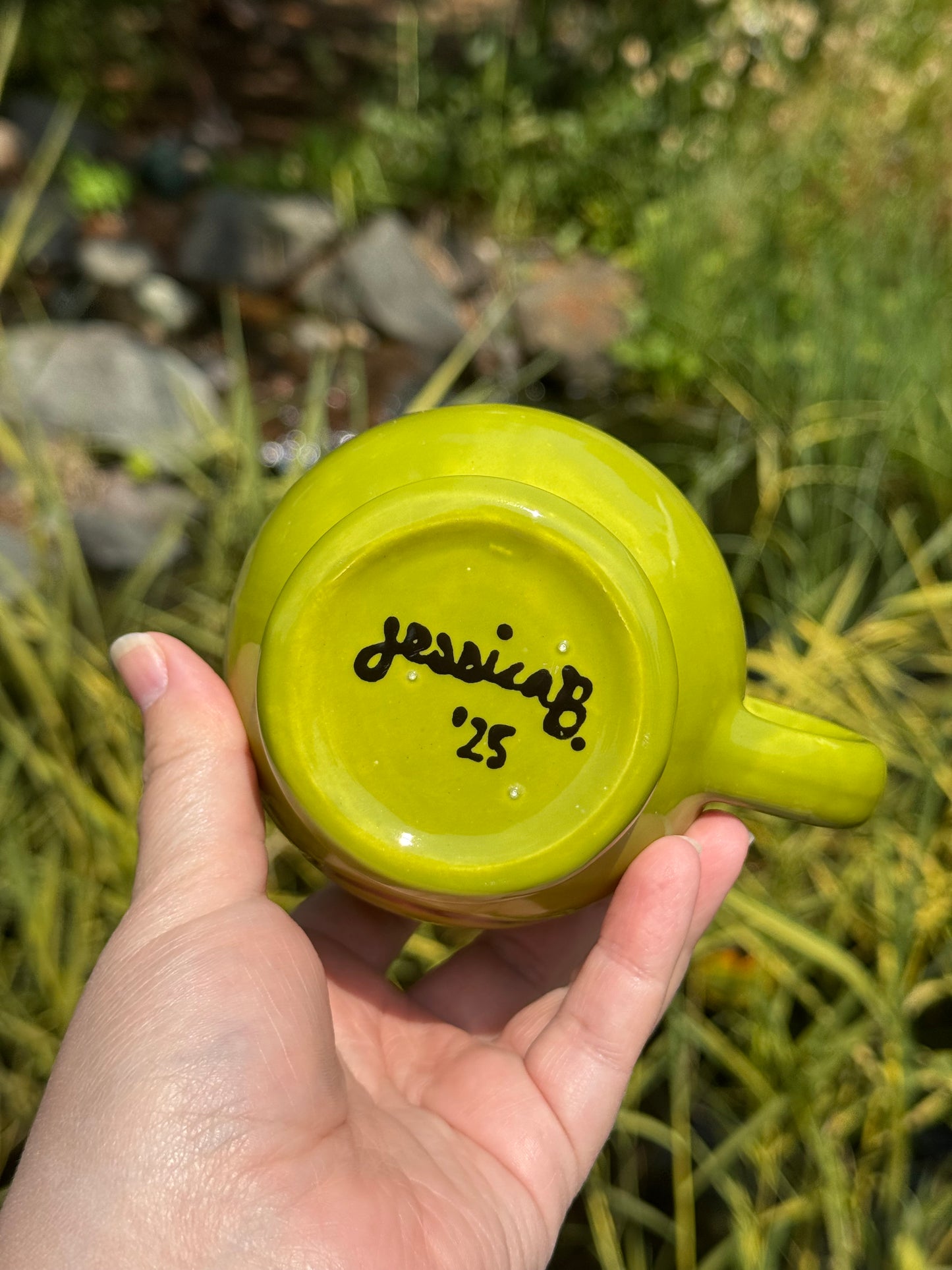 Green and Gold Smile Mug