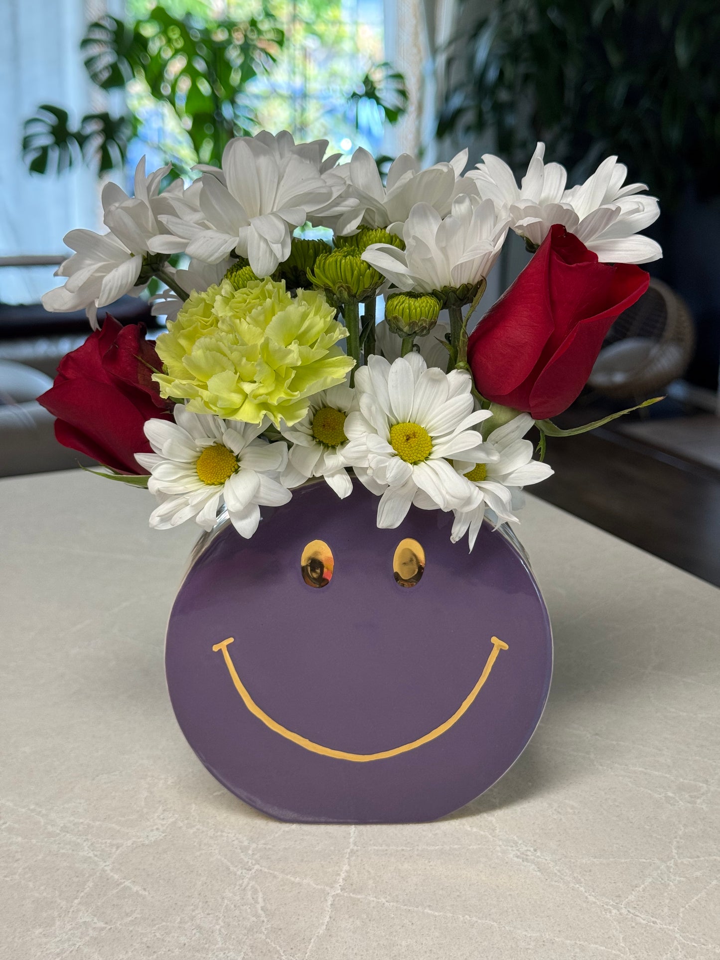 Purple and Gold Smile Vase