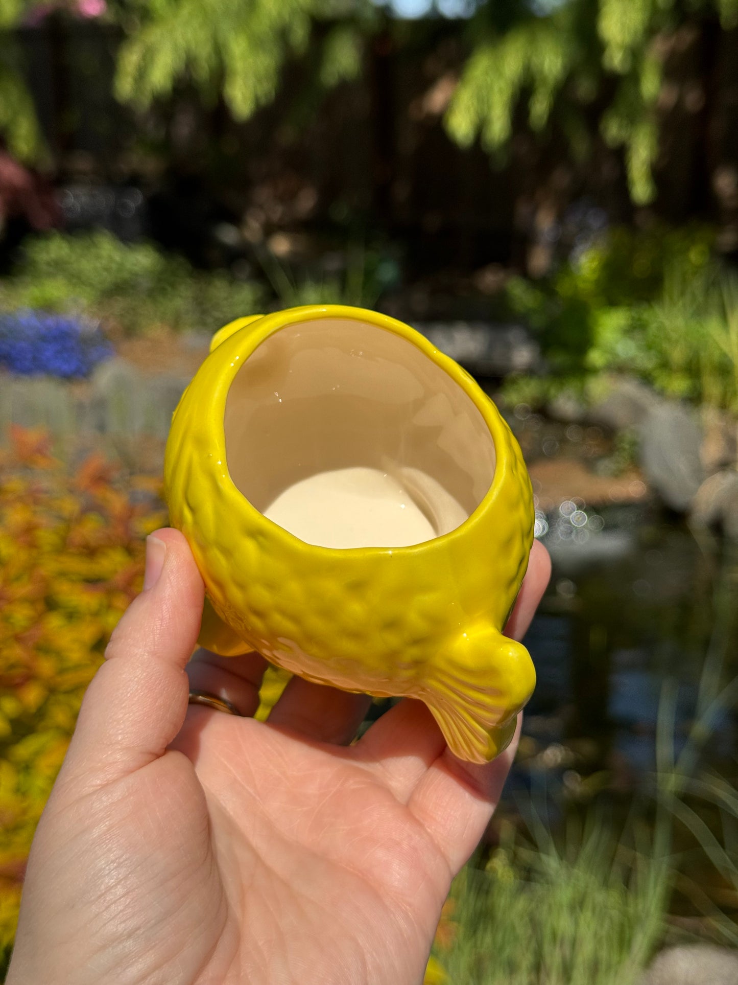 Flower Power Yellow Fish Planter