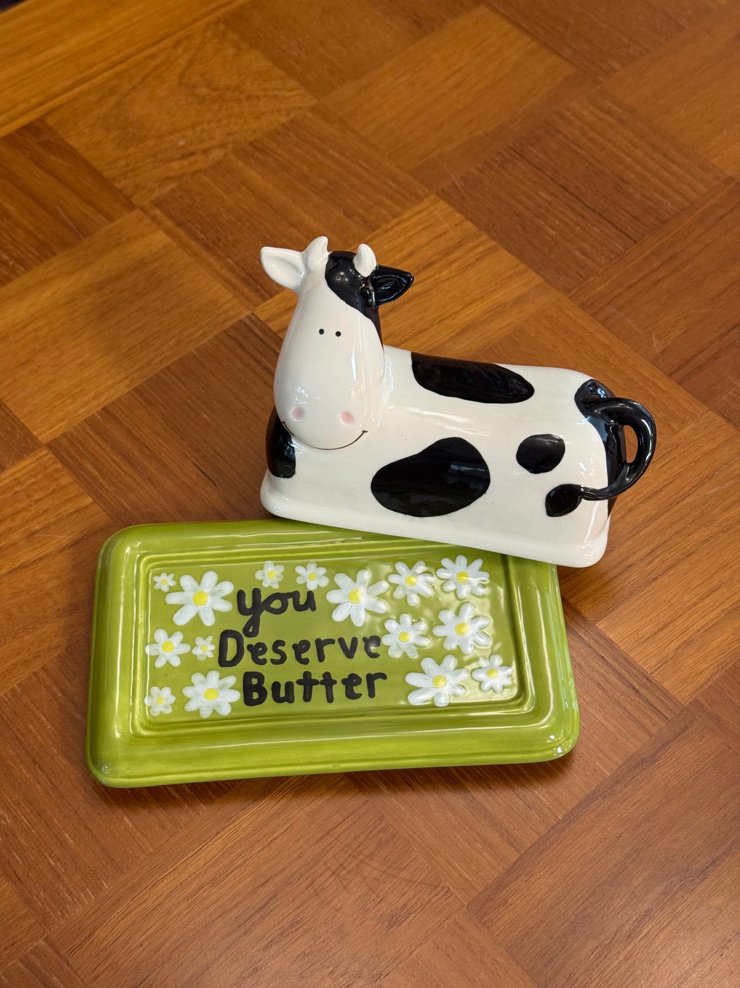 Daisy Cow Butter Dish