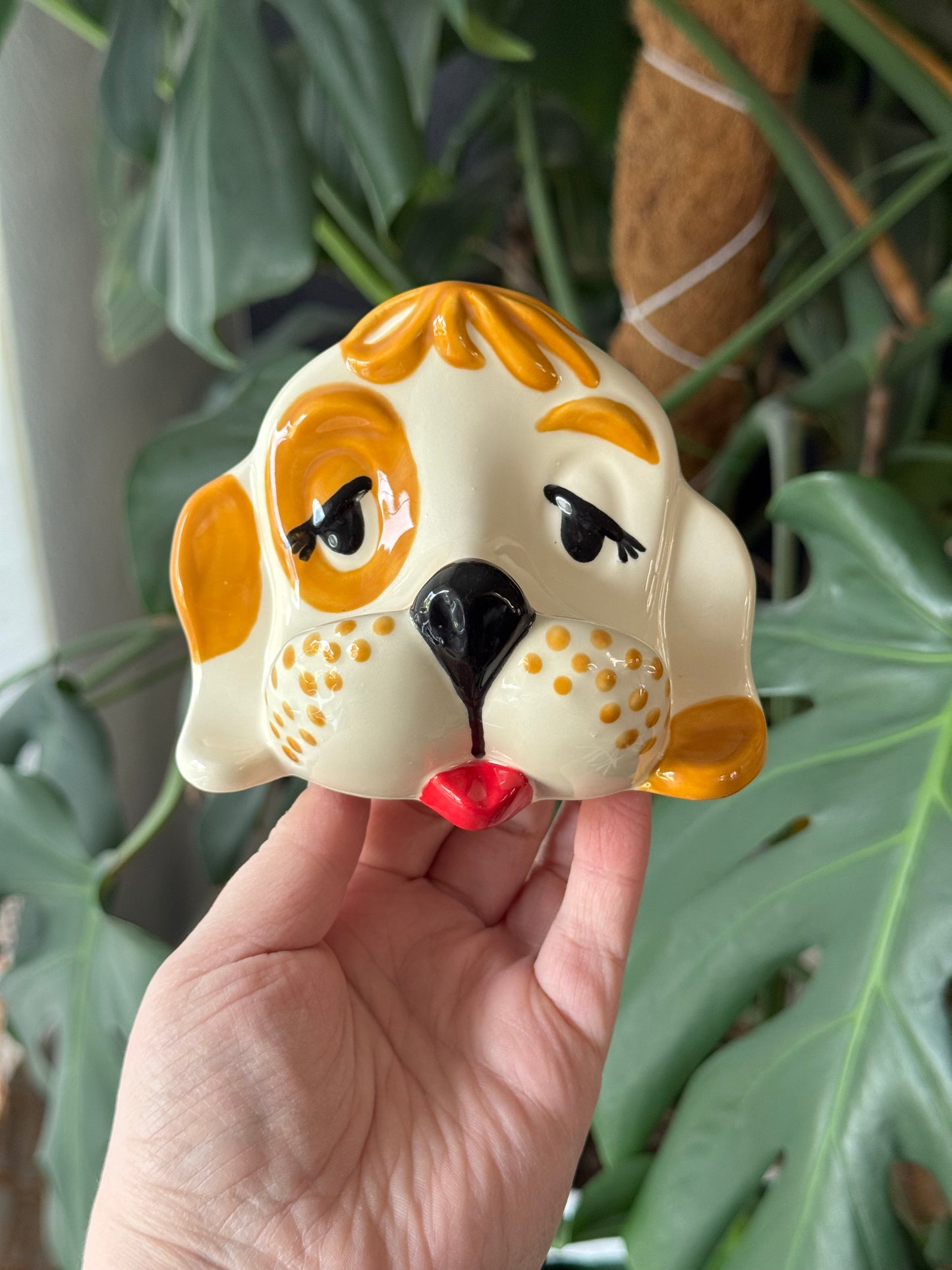 Brown Spotted Dog Eyeglasses Holder