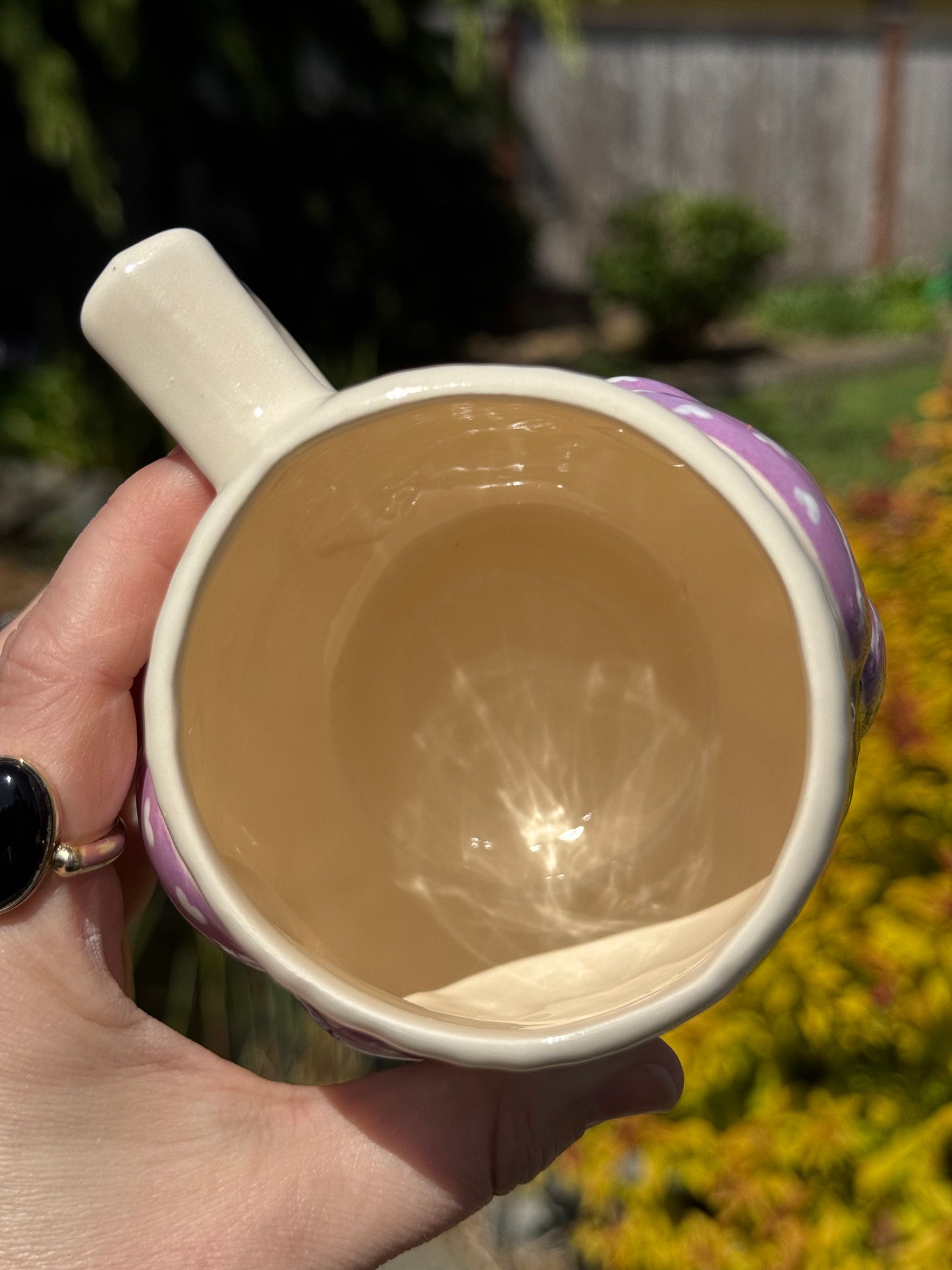 Purple Mushroom Mug with Hearts