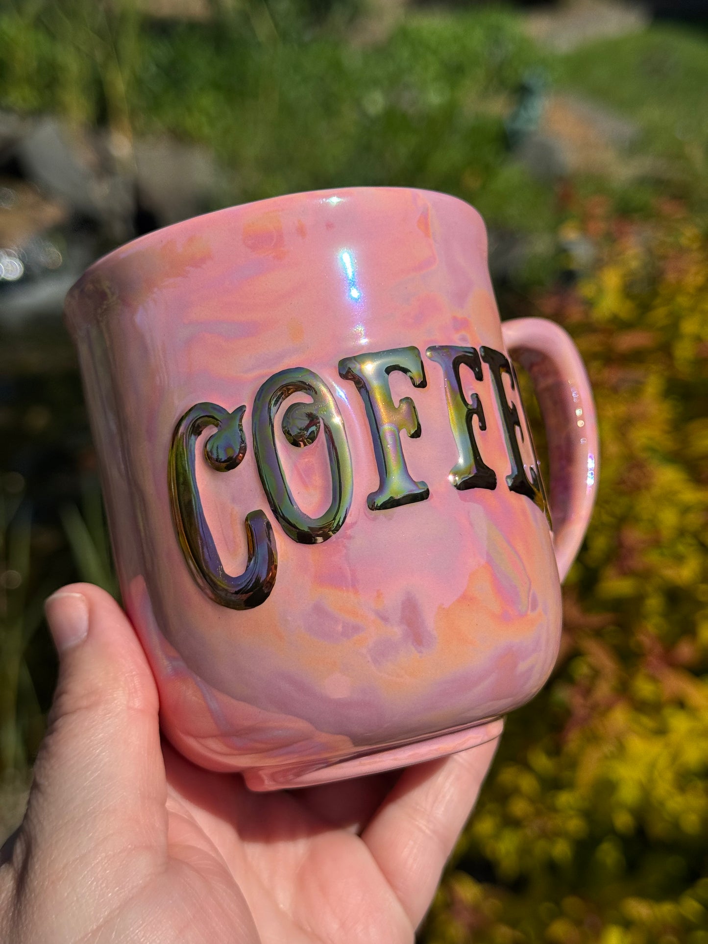 Pink, Gold, and Mother of Pearl Coffee Mug