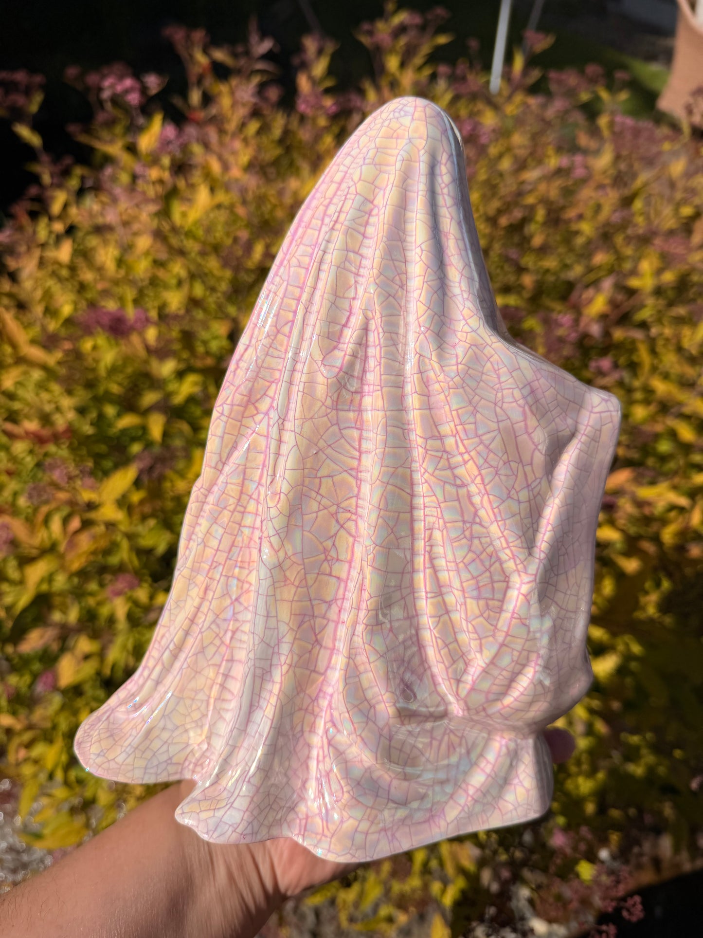 Pink Iridescent Crackle Sheet Ghost