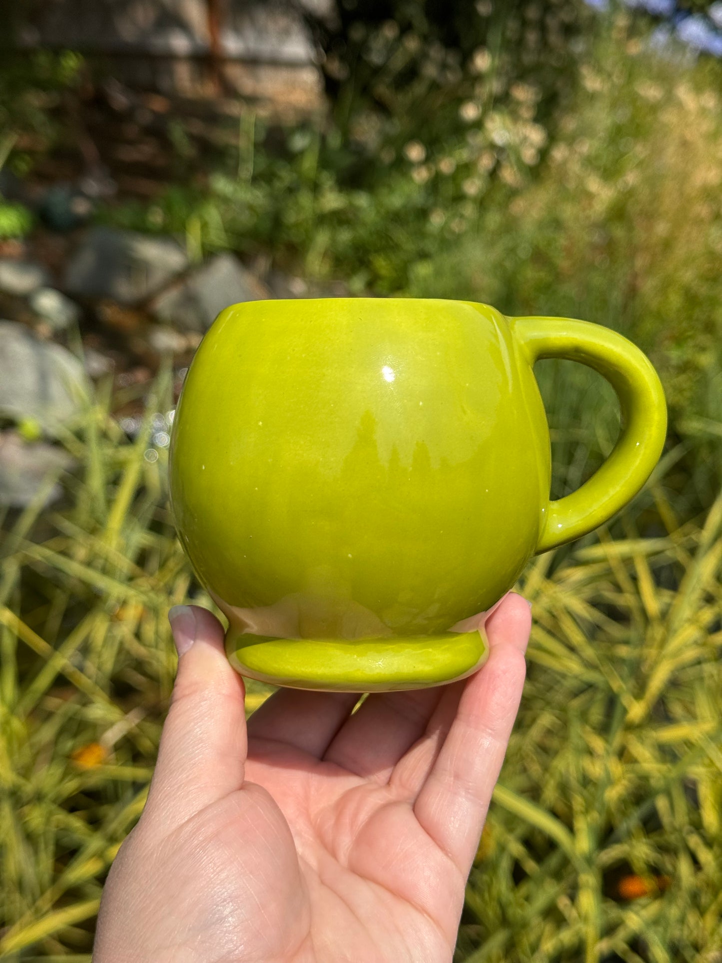 Green and Gold Smile Mug