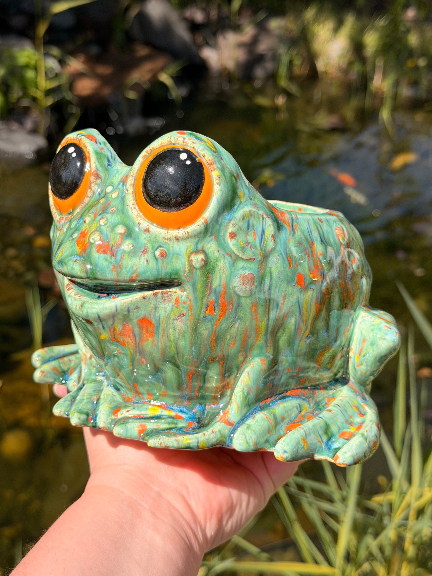 Fruity Pebbles Frog Planter