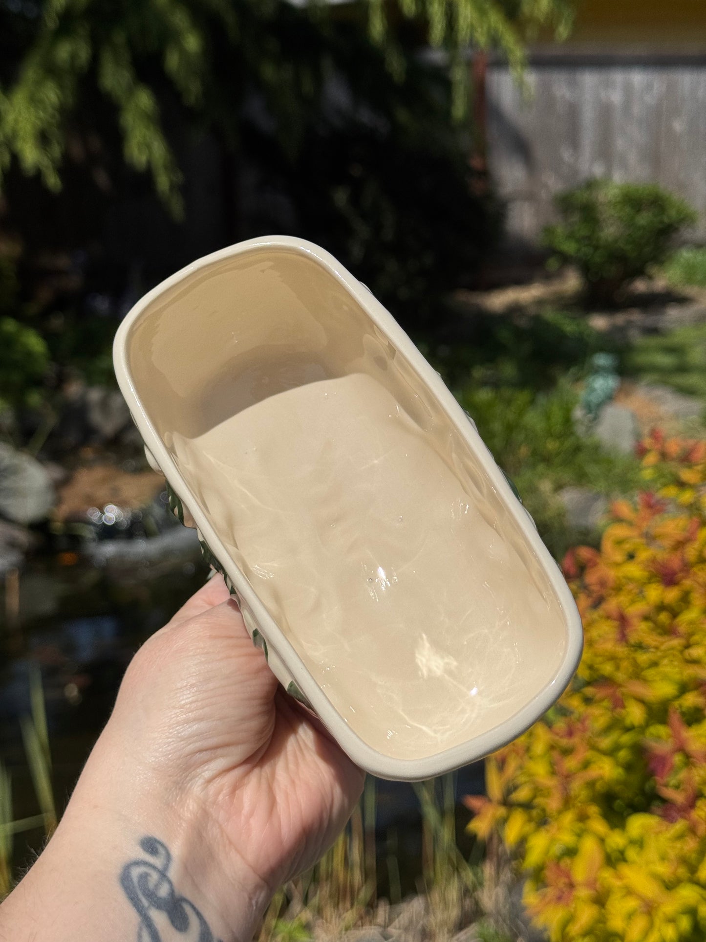 Red Mushroom Butter Dish with Hearts
