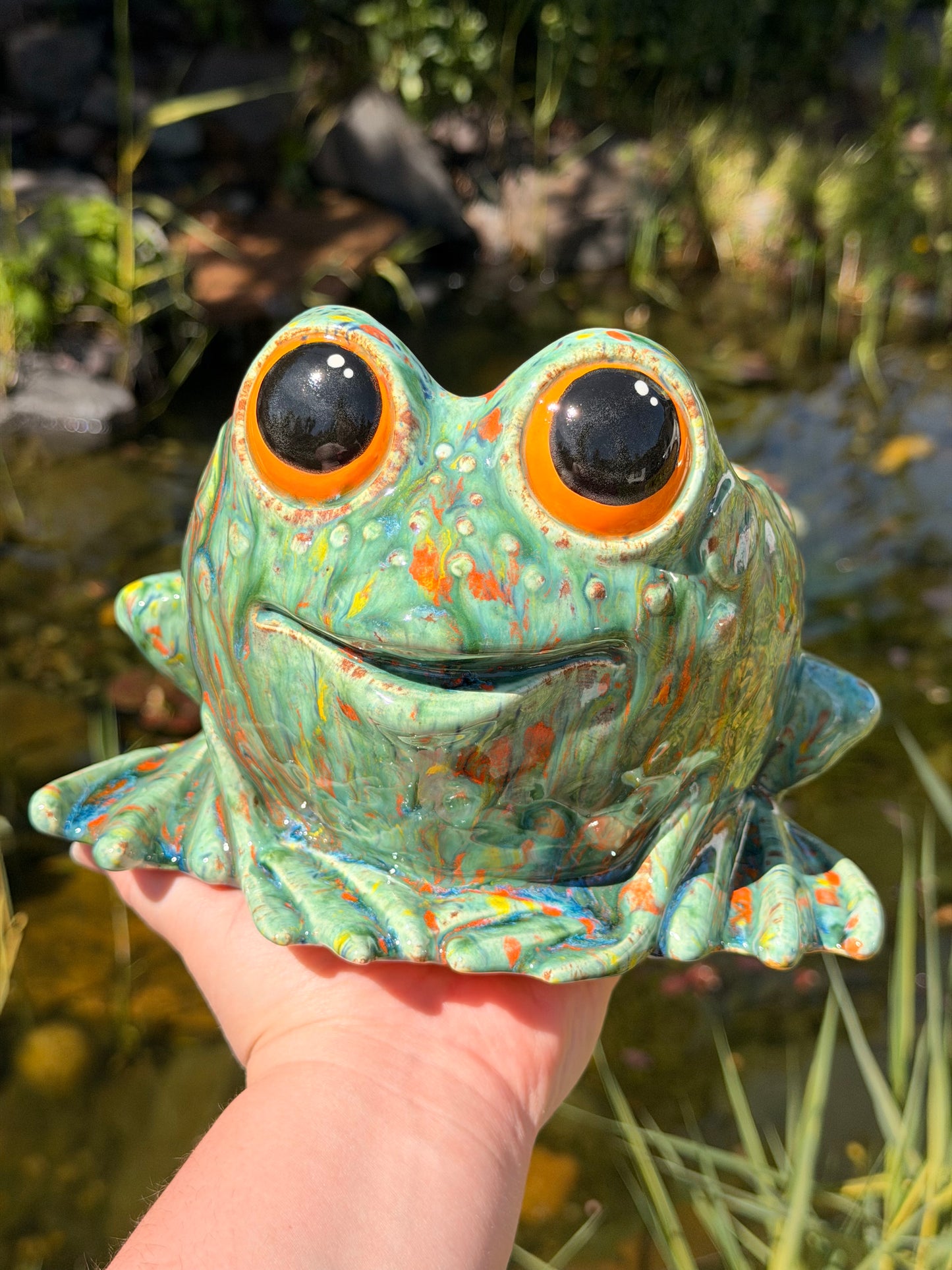 Fruity Pebbles Frog Planter