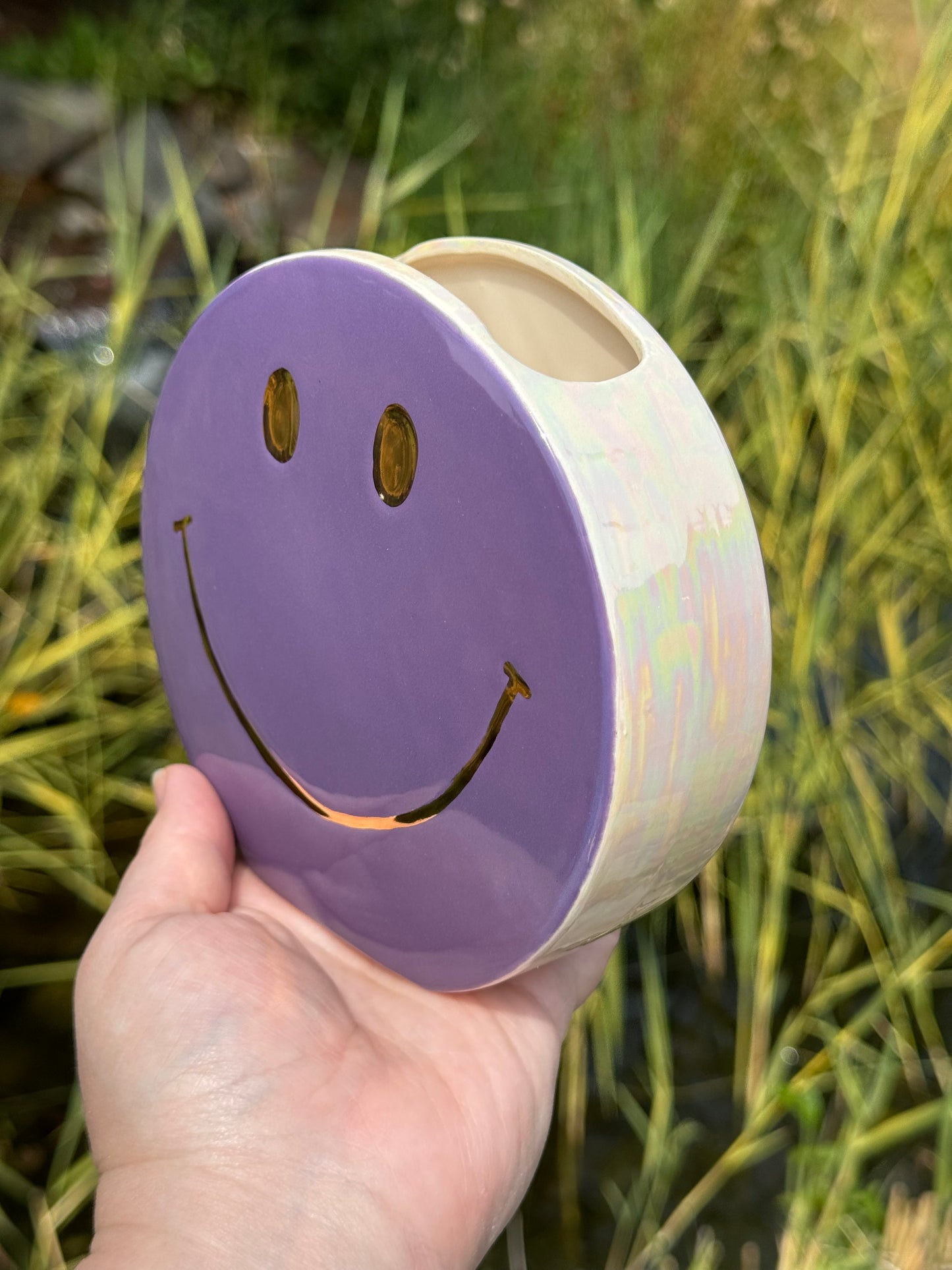 Purple and Gold Smile Vase