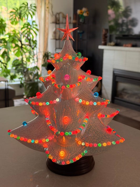 Colorful Crackle Jamar Mallory Tree with Garland Lights