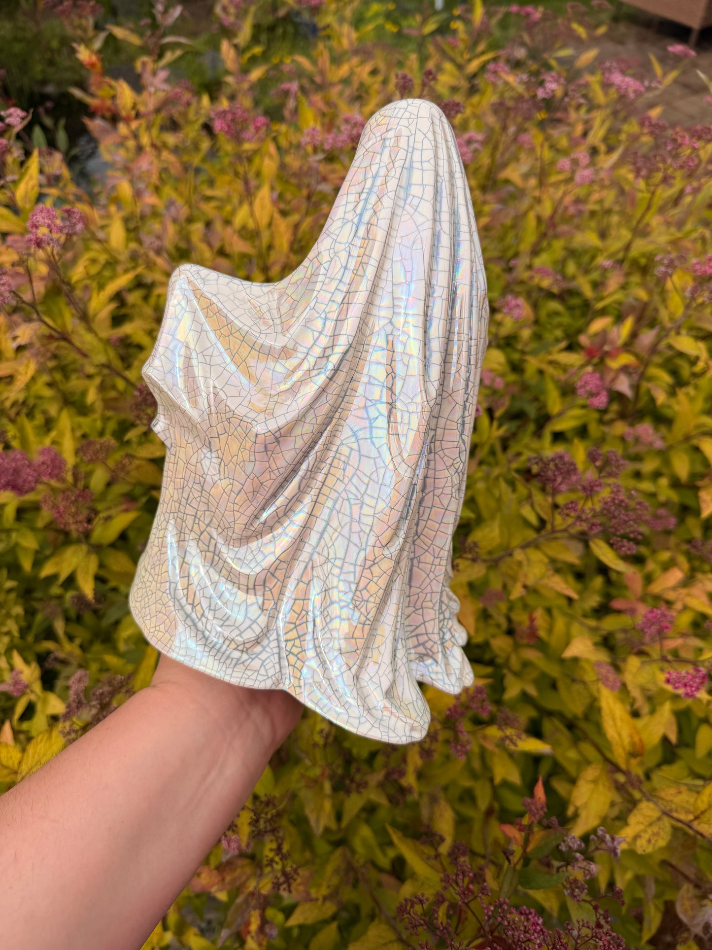 Black Iridescent Crackle Sheet Ghost