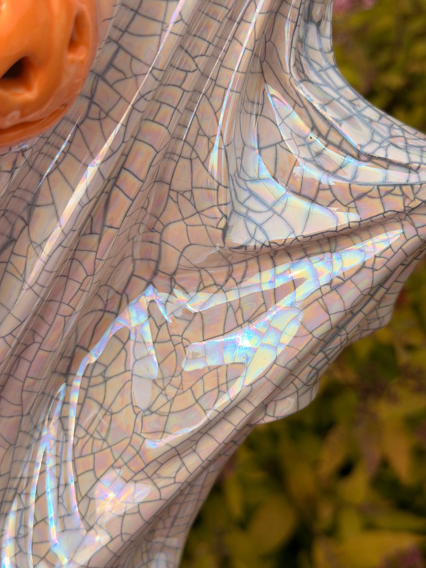 Black Iridescent Crackle Sheet Ghost