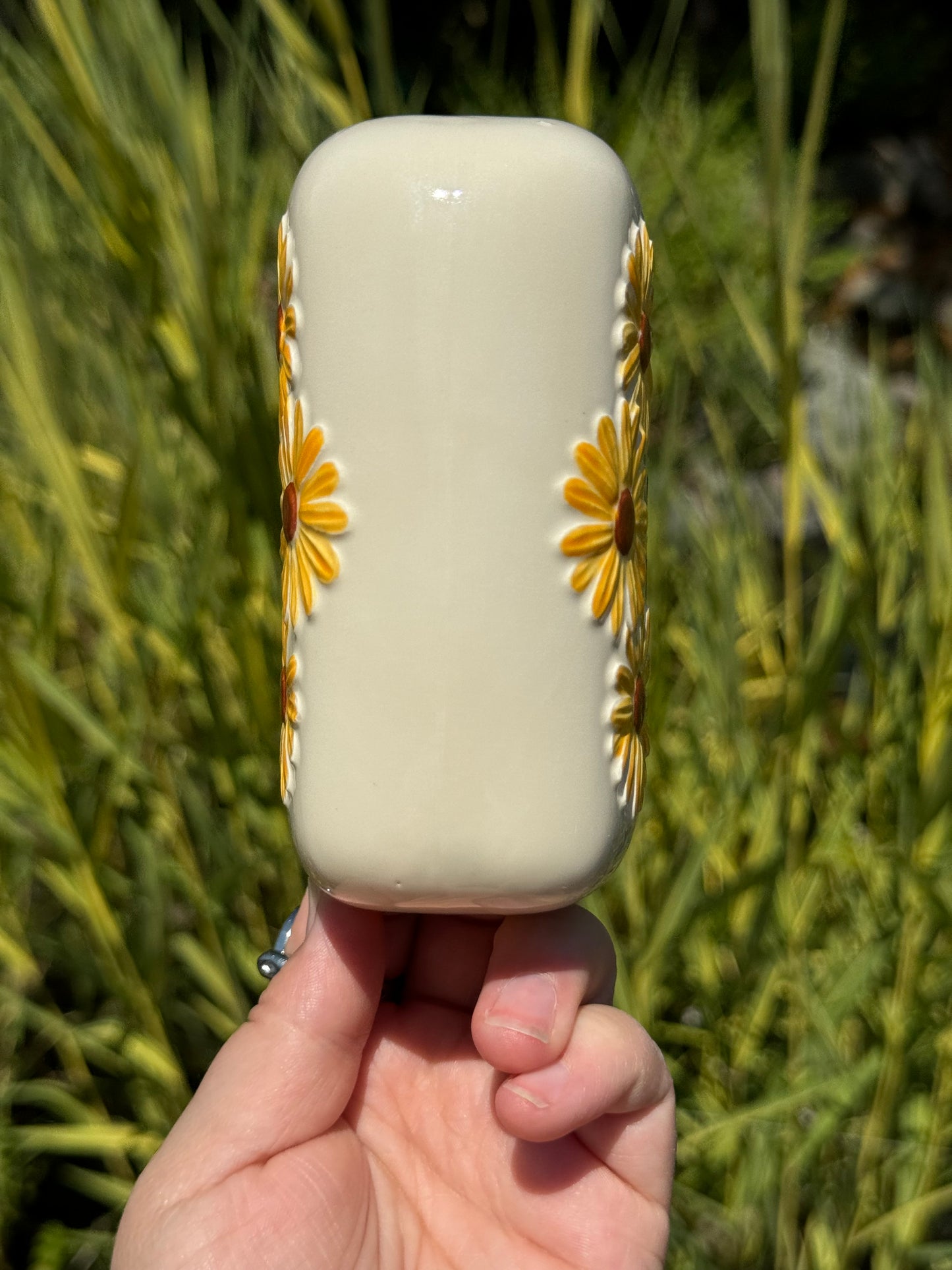 Orange Daisy Butter Dish