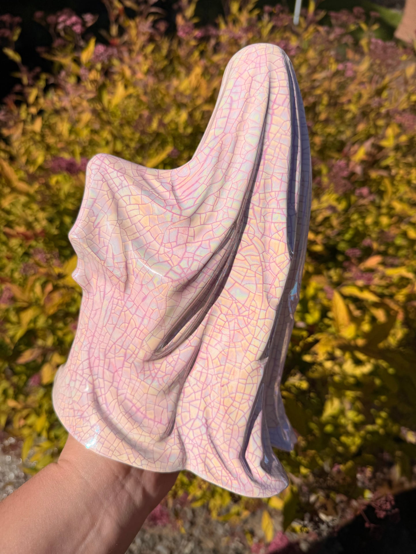 Pink Iridescent Crackle Sheet Ghost