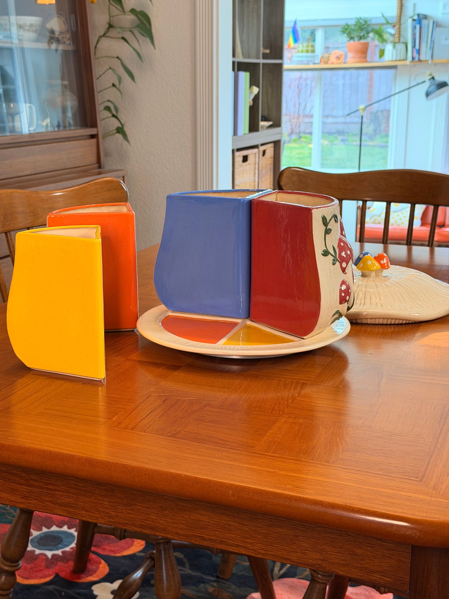 Sectioned Mushroom Canister Lazy Susan