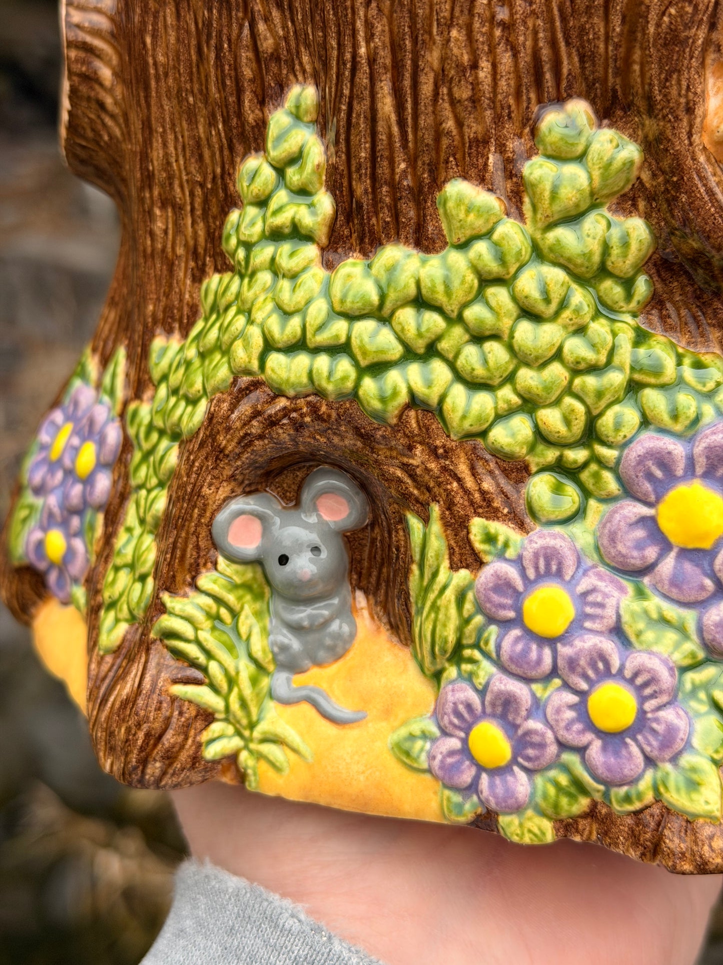 Woodland Creature Stump Planter