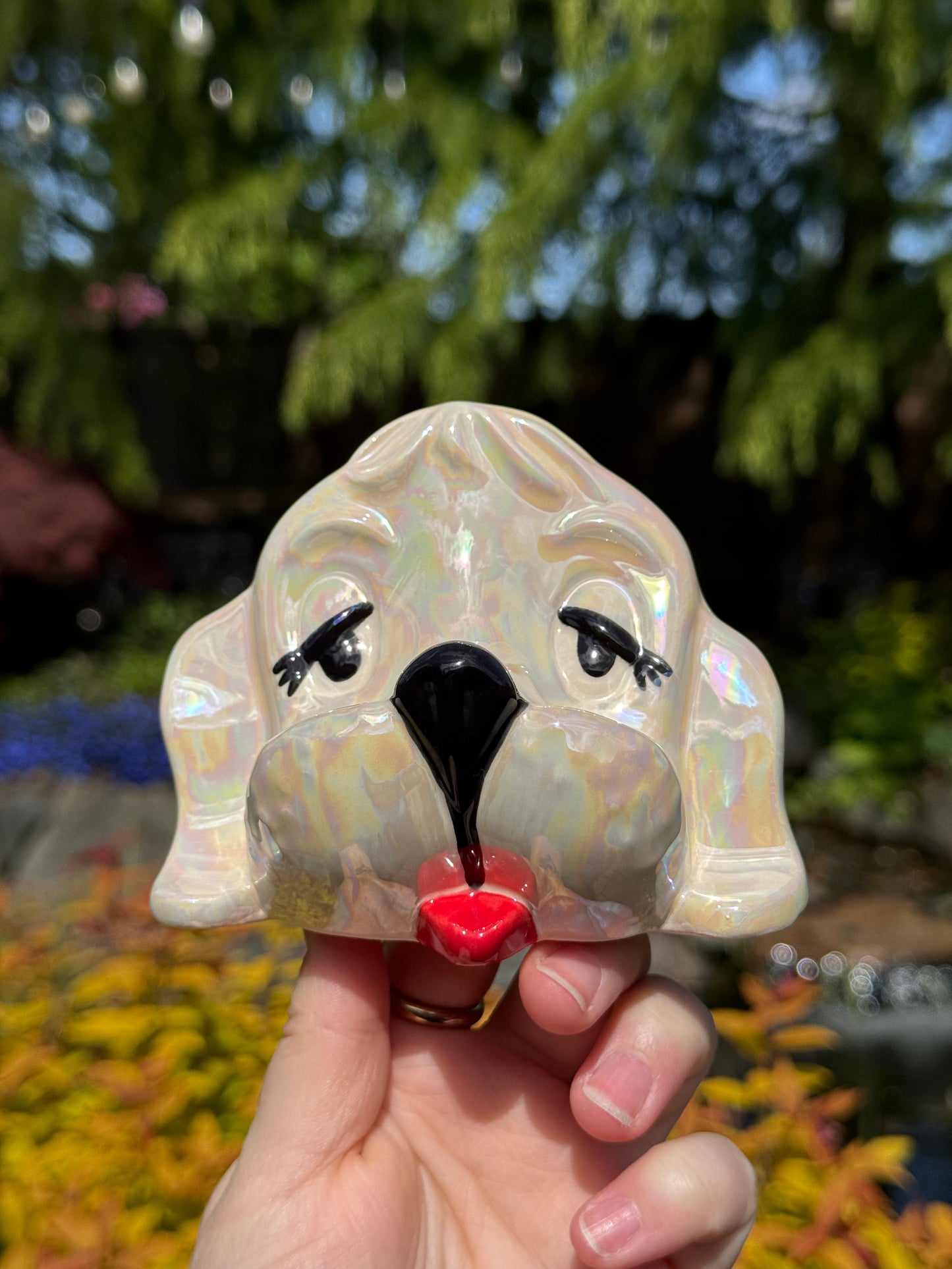 Mother of Pearl Dog Eyeglasses Holder