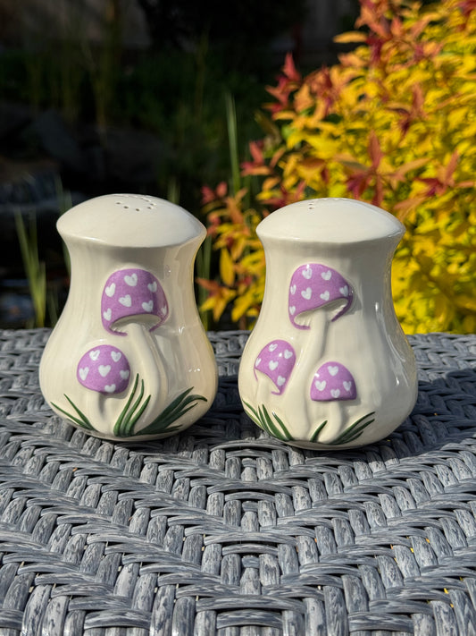 SECOND - XL Purple Mushroom Salt and Pepper Shakers