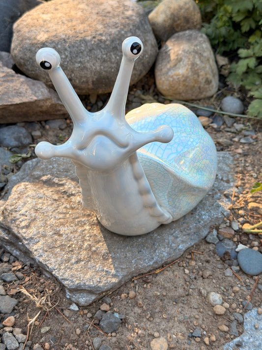 Light Blue Snail with Crackle Shell