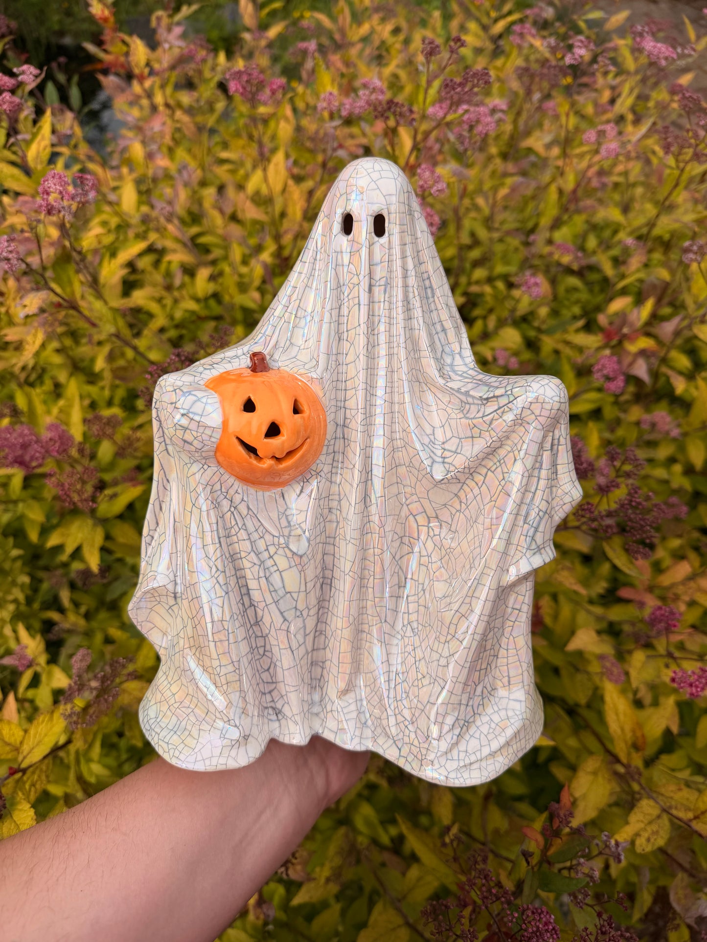 Black Iridescent Crackle Sheet Ghost
