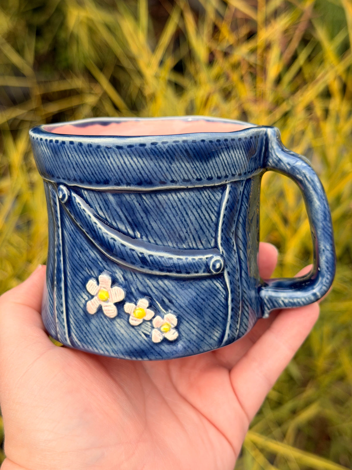 12 oz. Embroidered Denim Mug #2