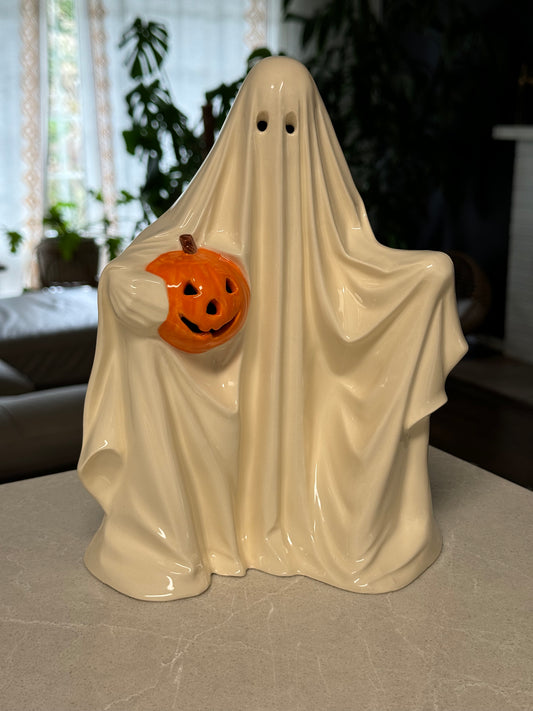 Ghost with jack-o-lantern lamp (Battery Powered)