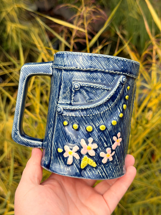 20 oz. Embroidered Denim Mug #1