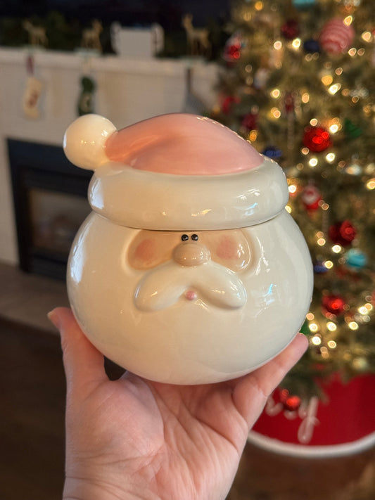 Pink Santa Candy Jar