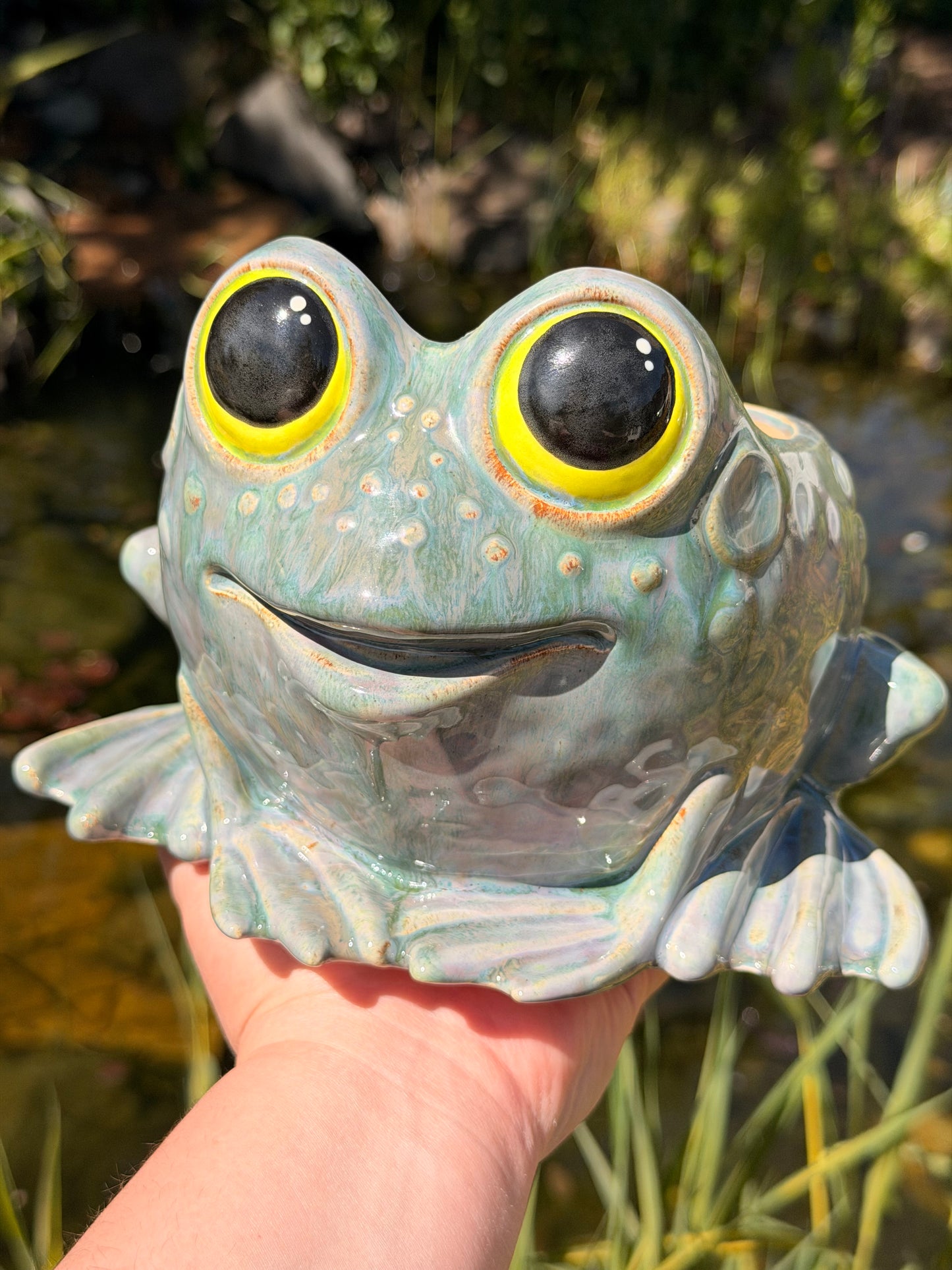 Purple Fog Frog Planter