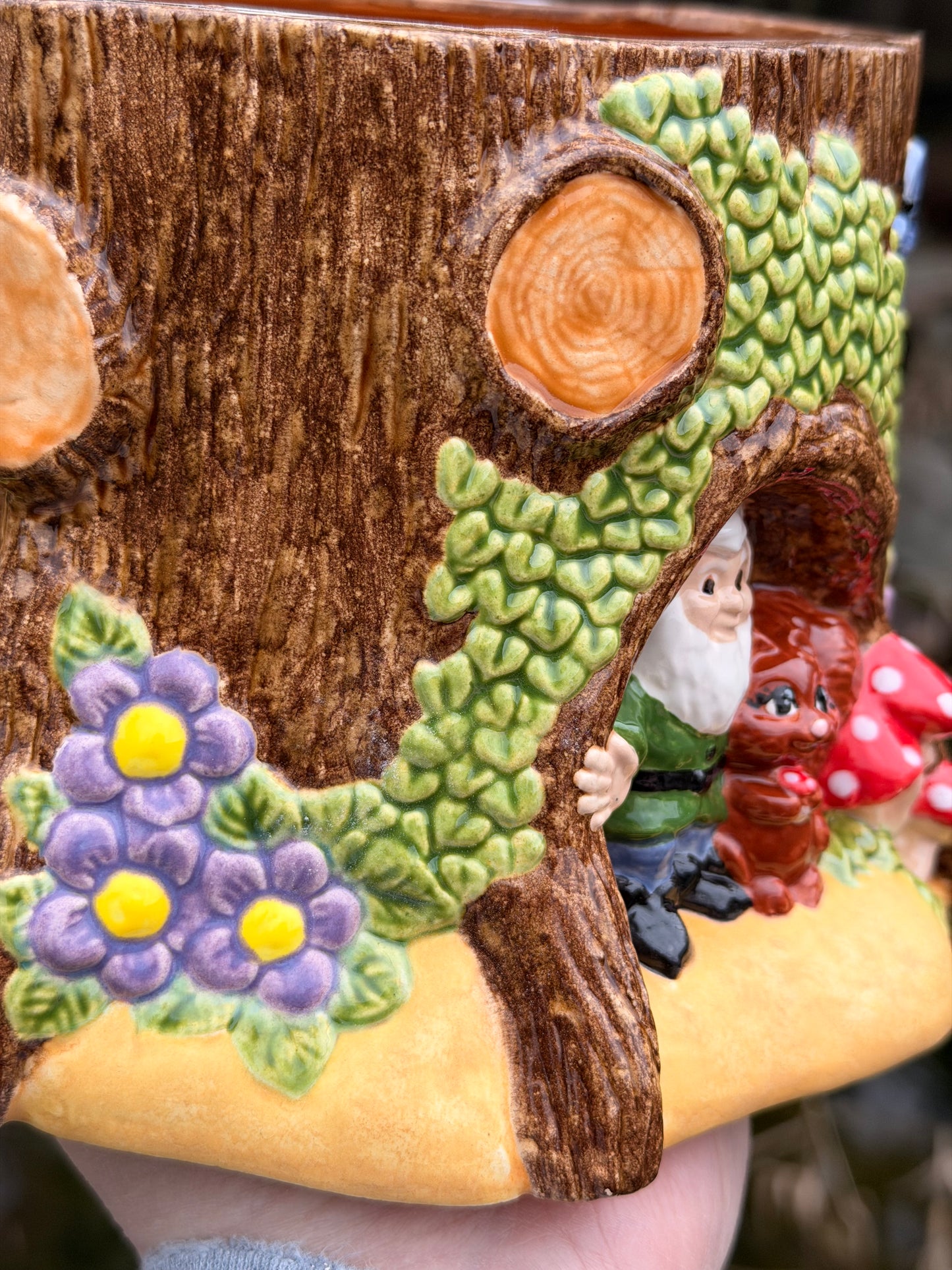 Woodland Creature Stump Planter