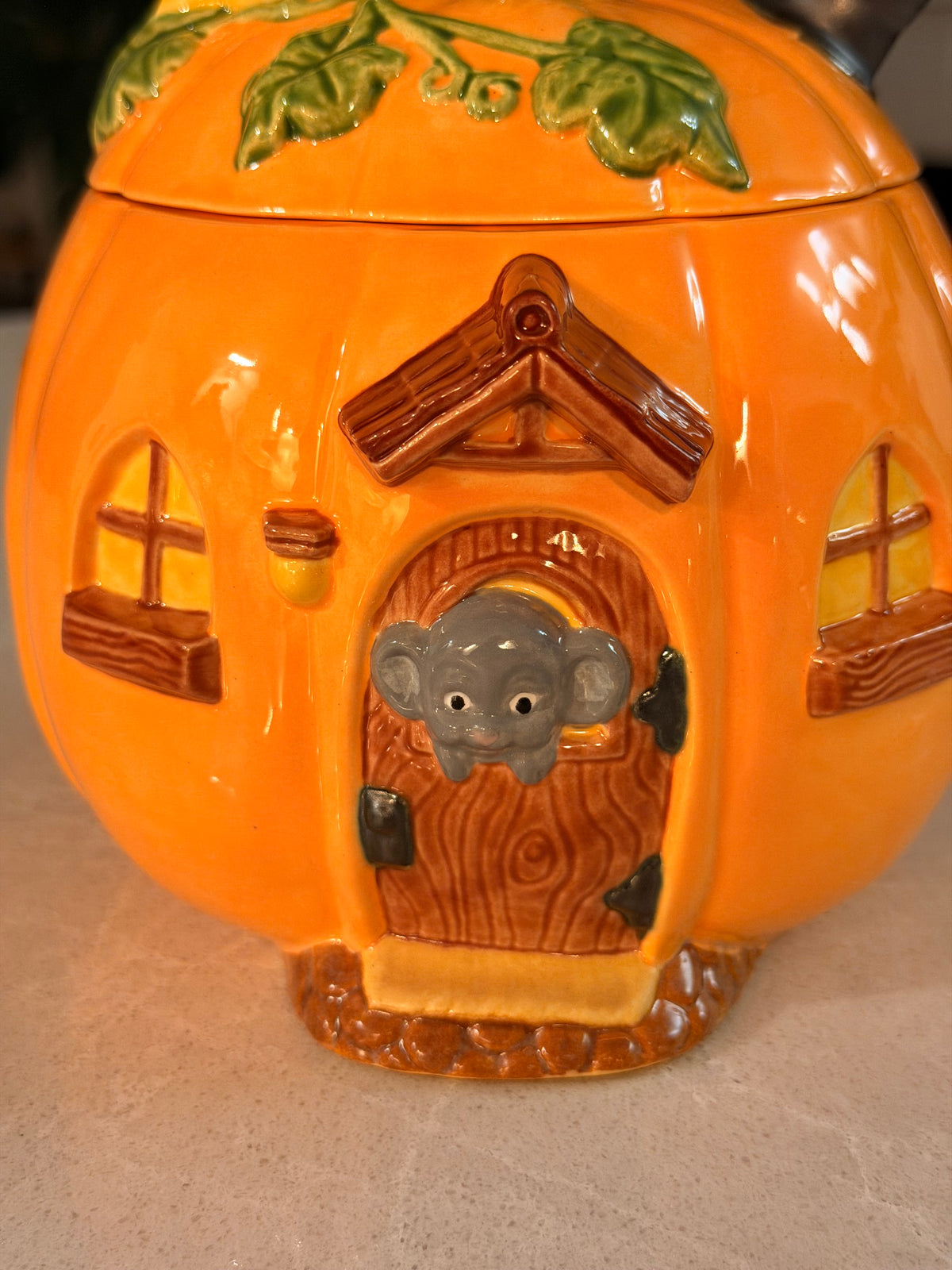 Pumpkin Cottage Cookie Jar