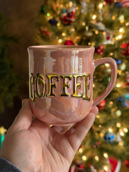 SECOND - Pink, Gold, and Mother of Pearl Coffee Mug