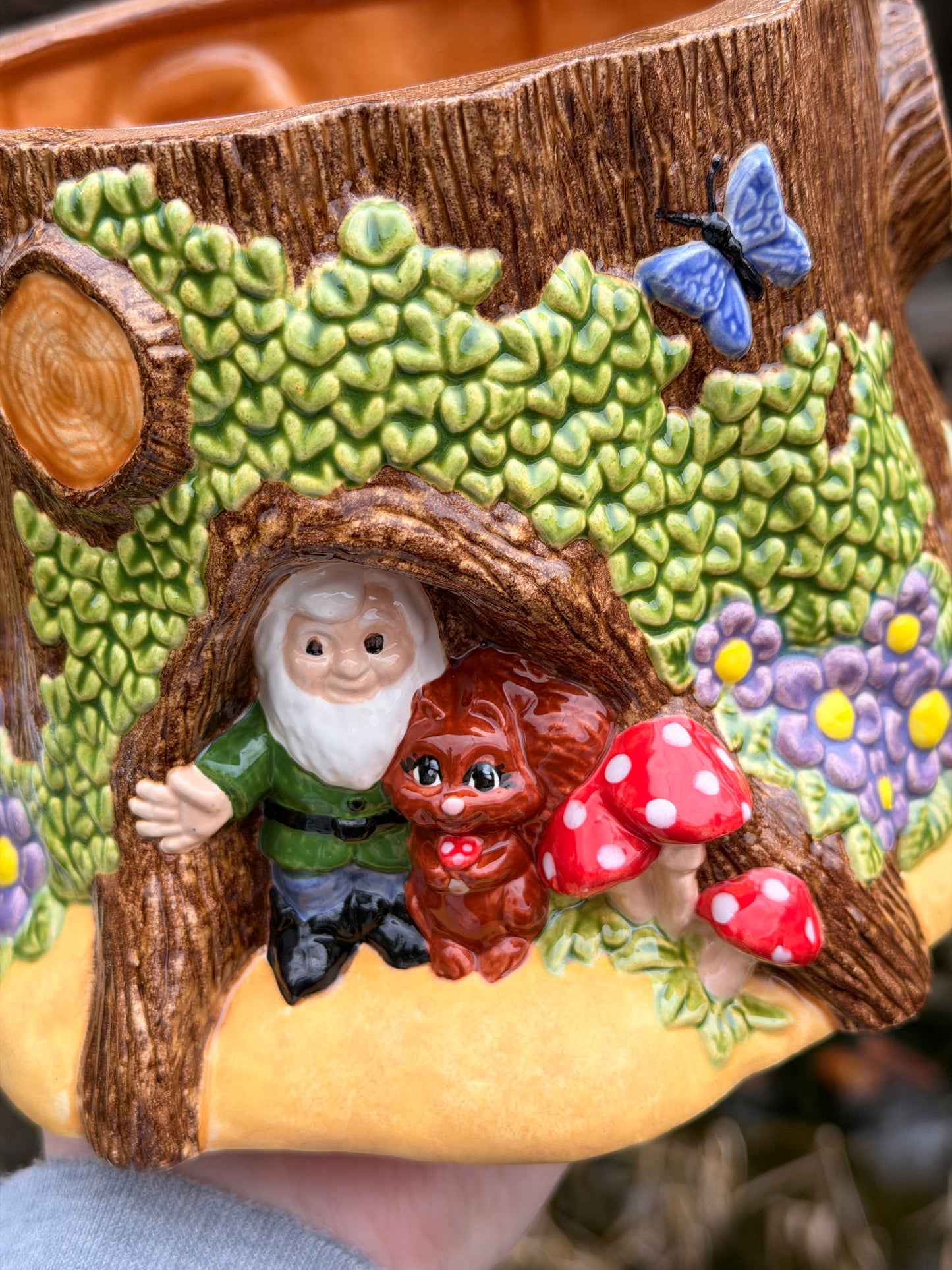 Woodland Creature Stump Planter