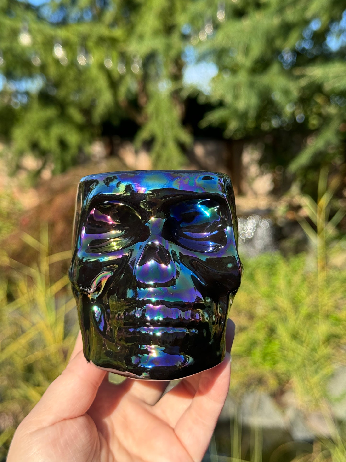 Black Mother of Pearl Skull tumbler set