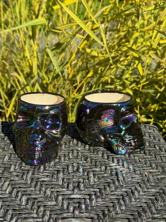 Black Mother of Pearl Skull tumbler set