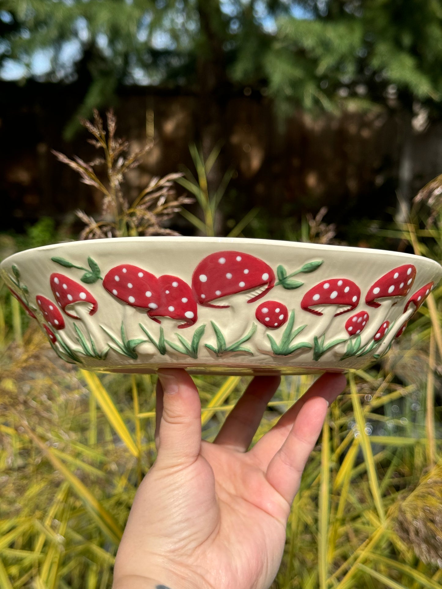 Large Red Arnel's Mushroom Bowl