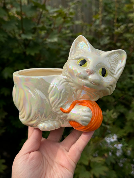 Mother of Pearl Cat Planter