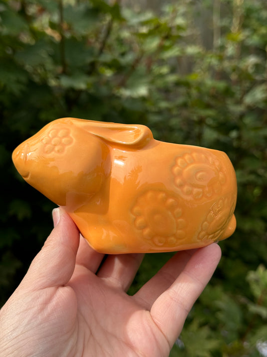 Flower Power Orange Bunny Planter