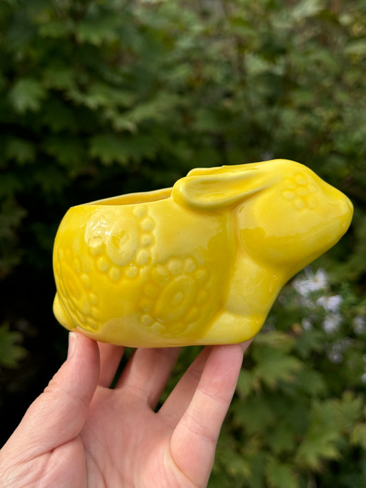 Flower Power Yellow Bunny Planter