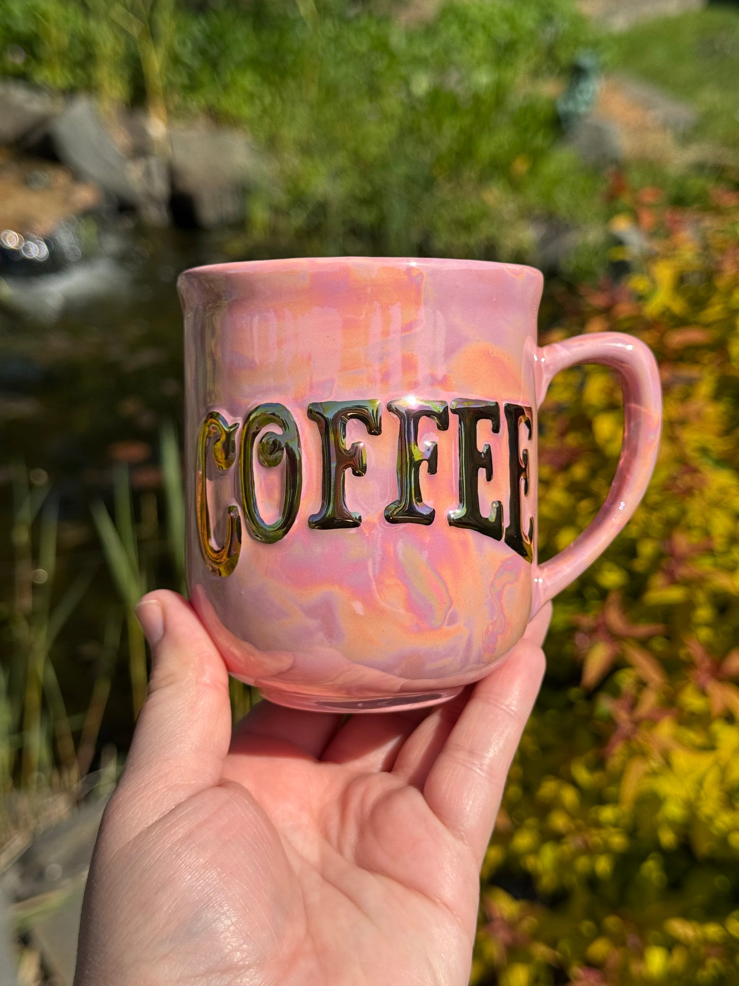 Pink, Gold, and Mother of Pearl Coffee Mug